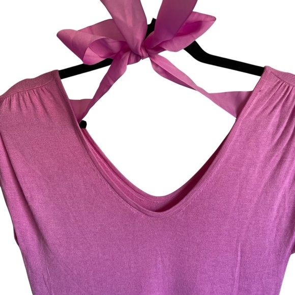 Lilly Pulitzer Grady Tie Back Blouse Pink Viscose Silk Knit Top Stretch Small - Picture 4 of 8